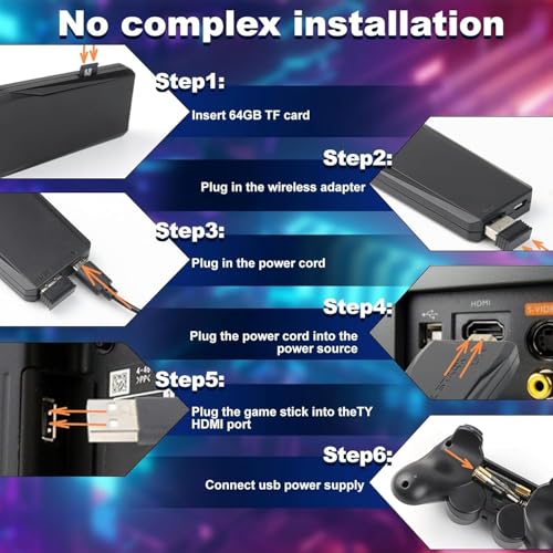 Wireless Retro Game Console with 20,000+ Games, 4K HDMI Output, Dual 2.4G Wireless Controllers, 64GB Memory Card J5894