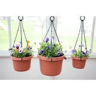 Case of 5 12 inch Terra Cotta Plastic Flower Pot with Saucers Y77538
