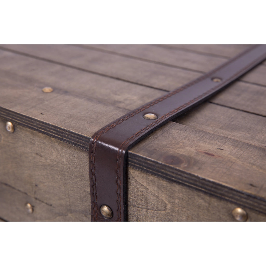 Large Natural Wood Storage Trunk and Coffee Table Y944
