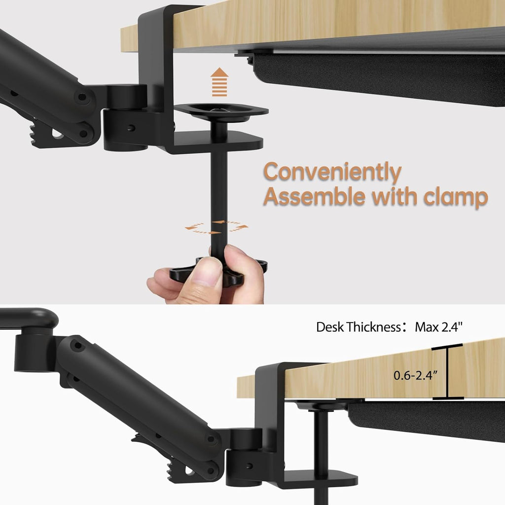 Foldable Mobile Standing Desk with Ergonomic Rotating Elbow Cushion Pad G533743