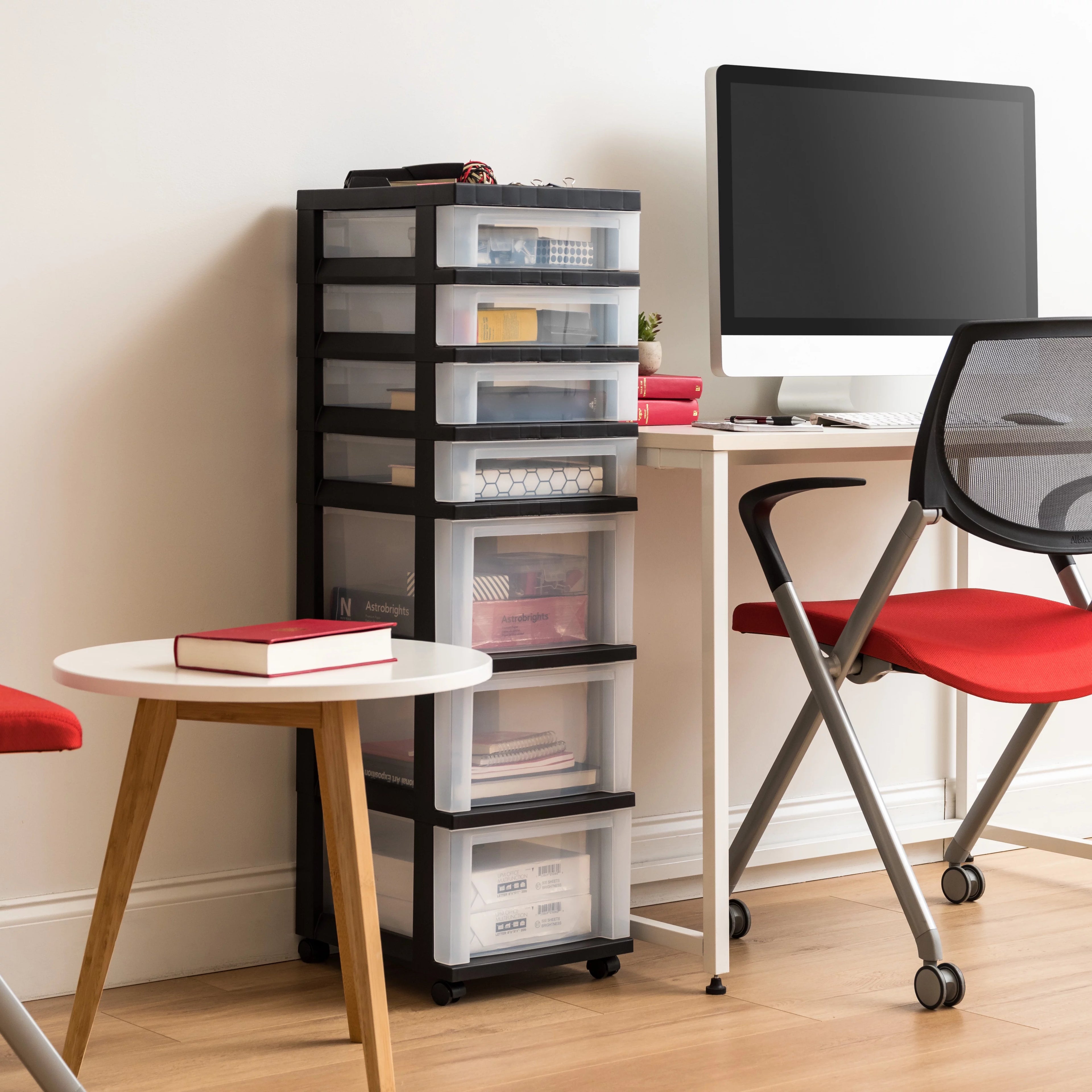 Black 7 Drawer Rolling Storage Cart B379