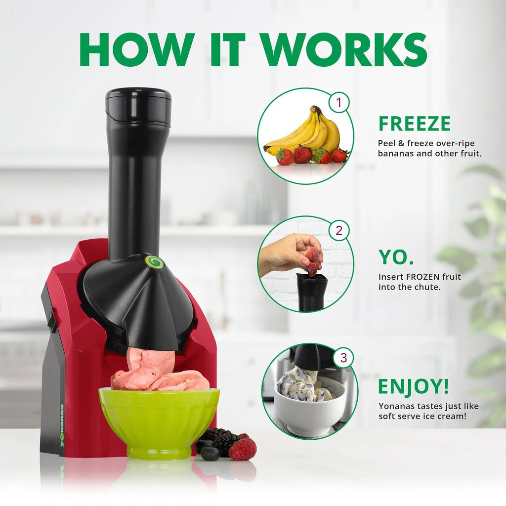 Red Frozen Fruit Dessert Maker with Recipe Book U313938