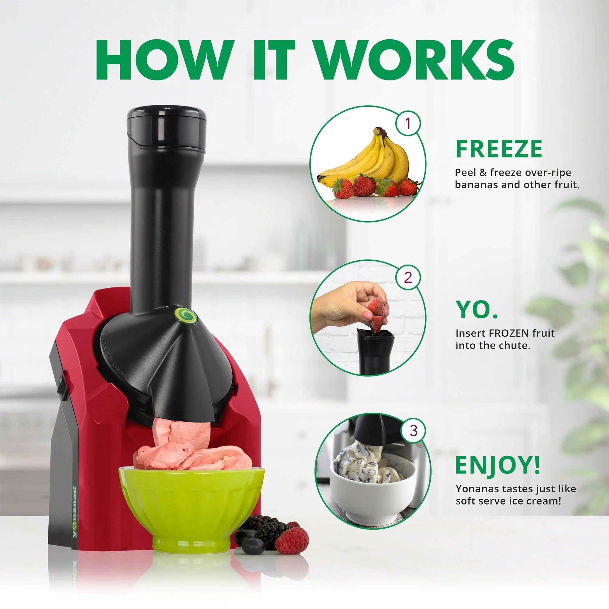 Red Frozen Fruit Dessert Maker with Recipe Book U313938