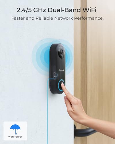 Video Doorbell WiFi Camera Wired 2K Outdoor 5G&2.4G WiFi Wide View Angle Smart Detection Local Storage No Subscription Customized Chime V2 Z7785