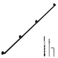 Matte Black Industrial Pipe Wall Handrail, 6.6FT X78402