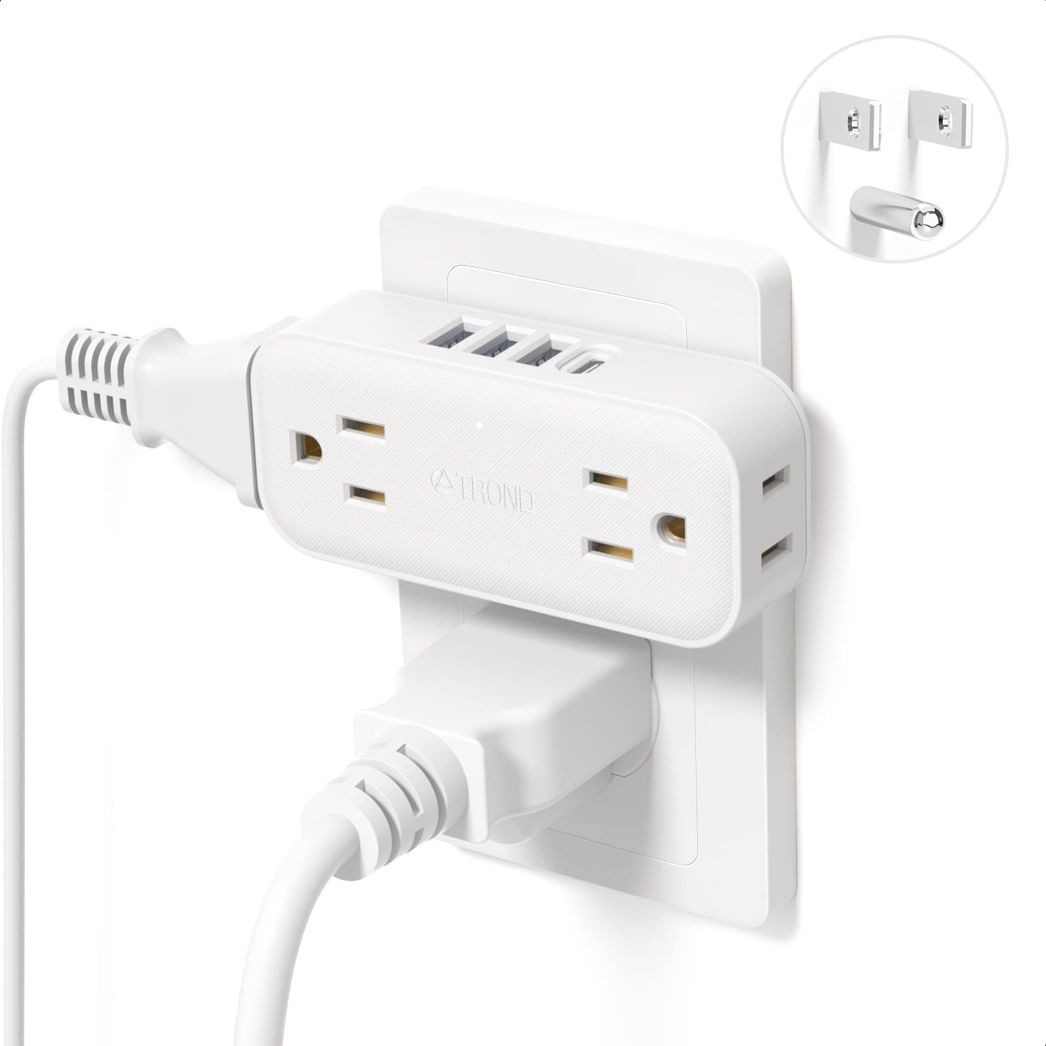 White 4 Outlet 4 USB Ports (1 USB C) Outlet Extender Q9206