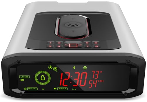 Covert Black Biometric Smart Safe with Dual Wireless Phone Charger + Auto Open Drawer T999