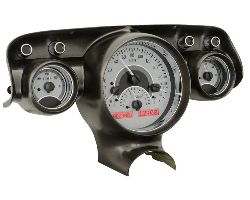 Silver Alloy Red Analog Gauges System U56283