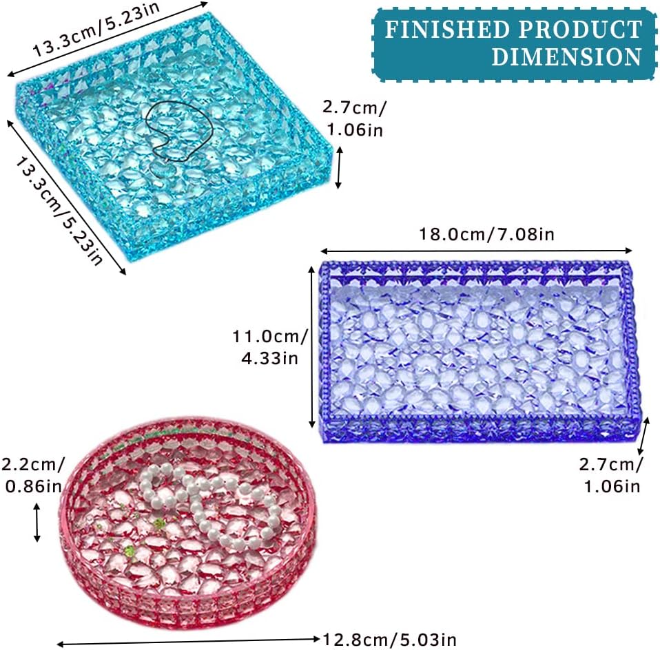 3PCS Silicone Tray Mold with Edges W319689