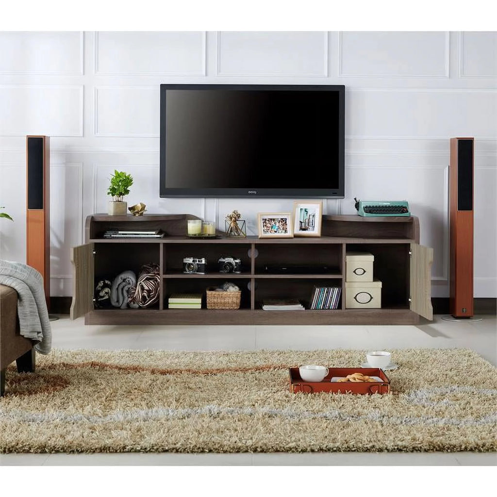 Rustic Wood 72-Inch TV Stand in Chestnut Brown Finish X9469