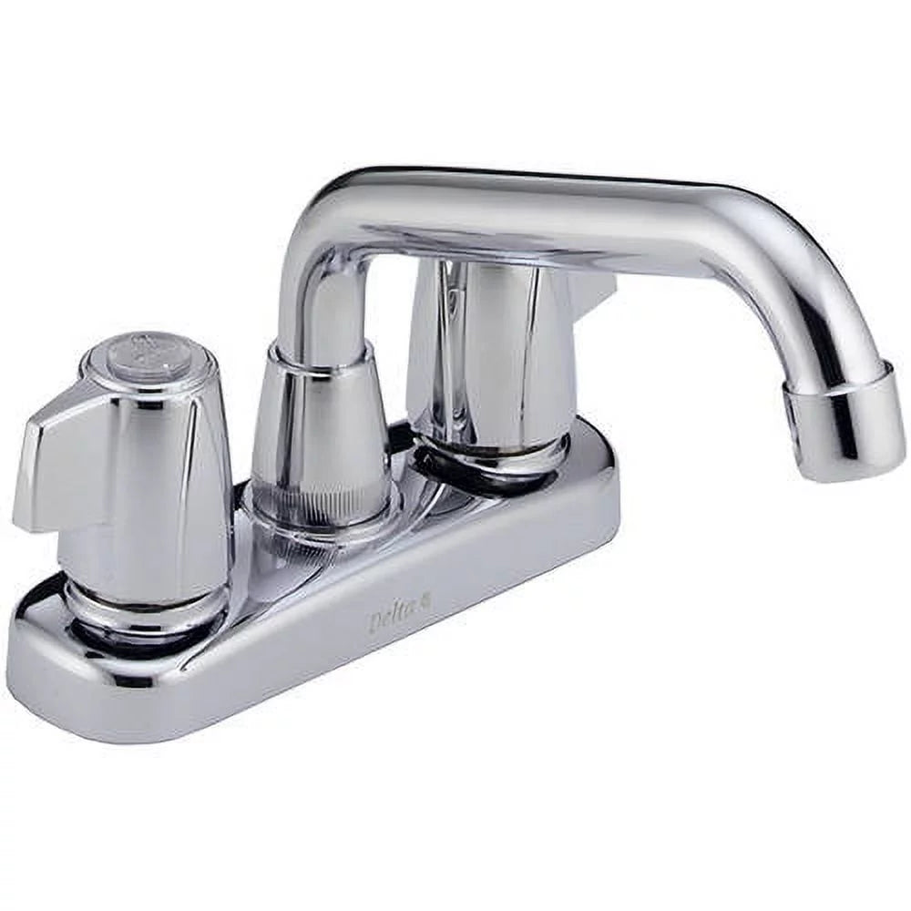Chrome Lavatory Faucet with Two Blade Handles X64830