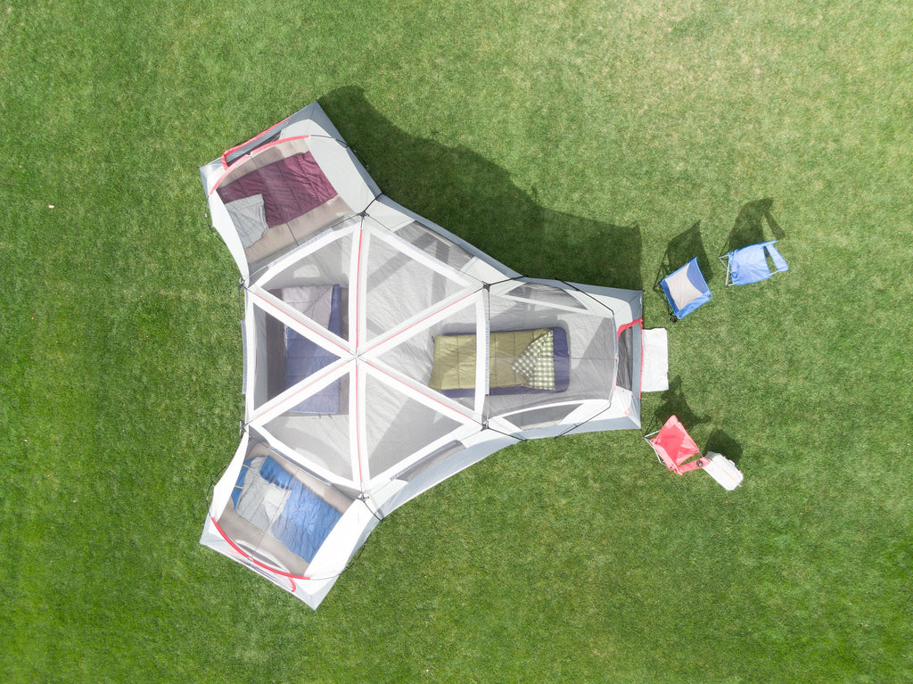 20-Person 4-Room Cabin Tent with 3 Separate Entrances W64446