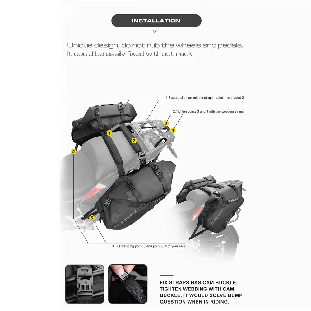 Motorcycle Rearseat Bag Large Capacity Storage Side Bag N58169