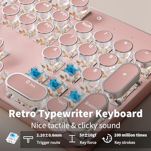 Pink Wireless Mechanical Keyboard with White Backlit A290