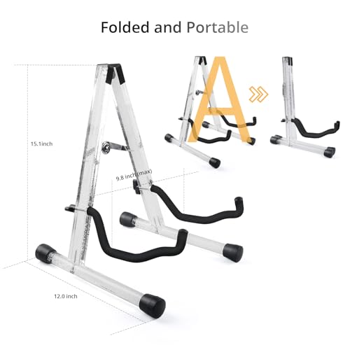 Hardwood Black Foldable Guitar Stand A719899