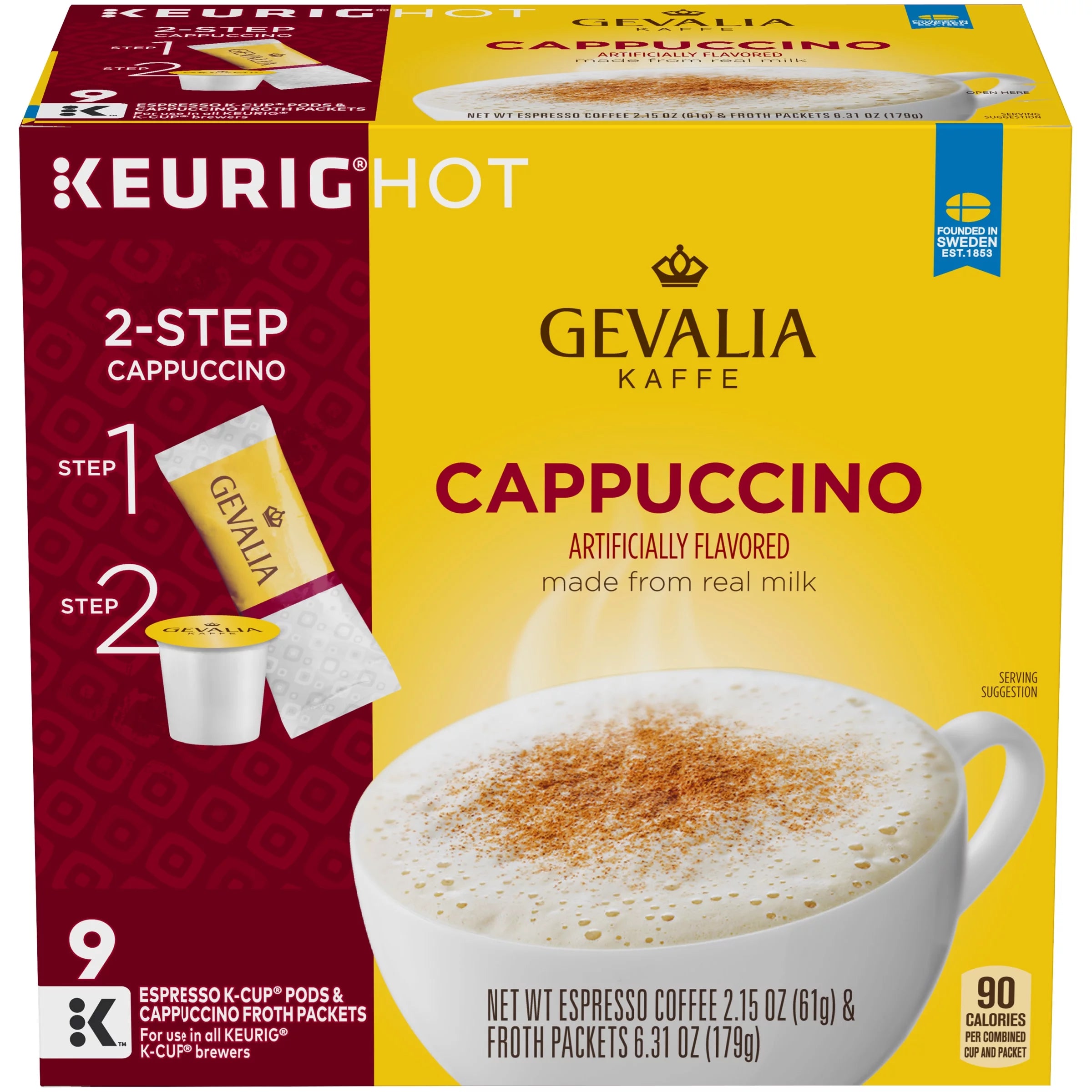 9 ct Box Cappuccino Espresso Coffee Pods Kit B75142