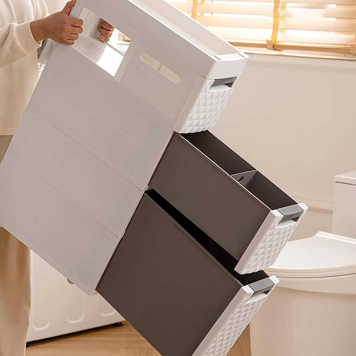 Slim Storage Tower with Wheels Drawer Cart T275