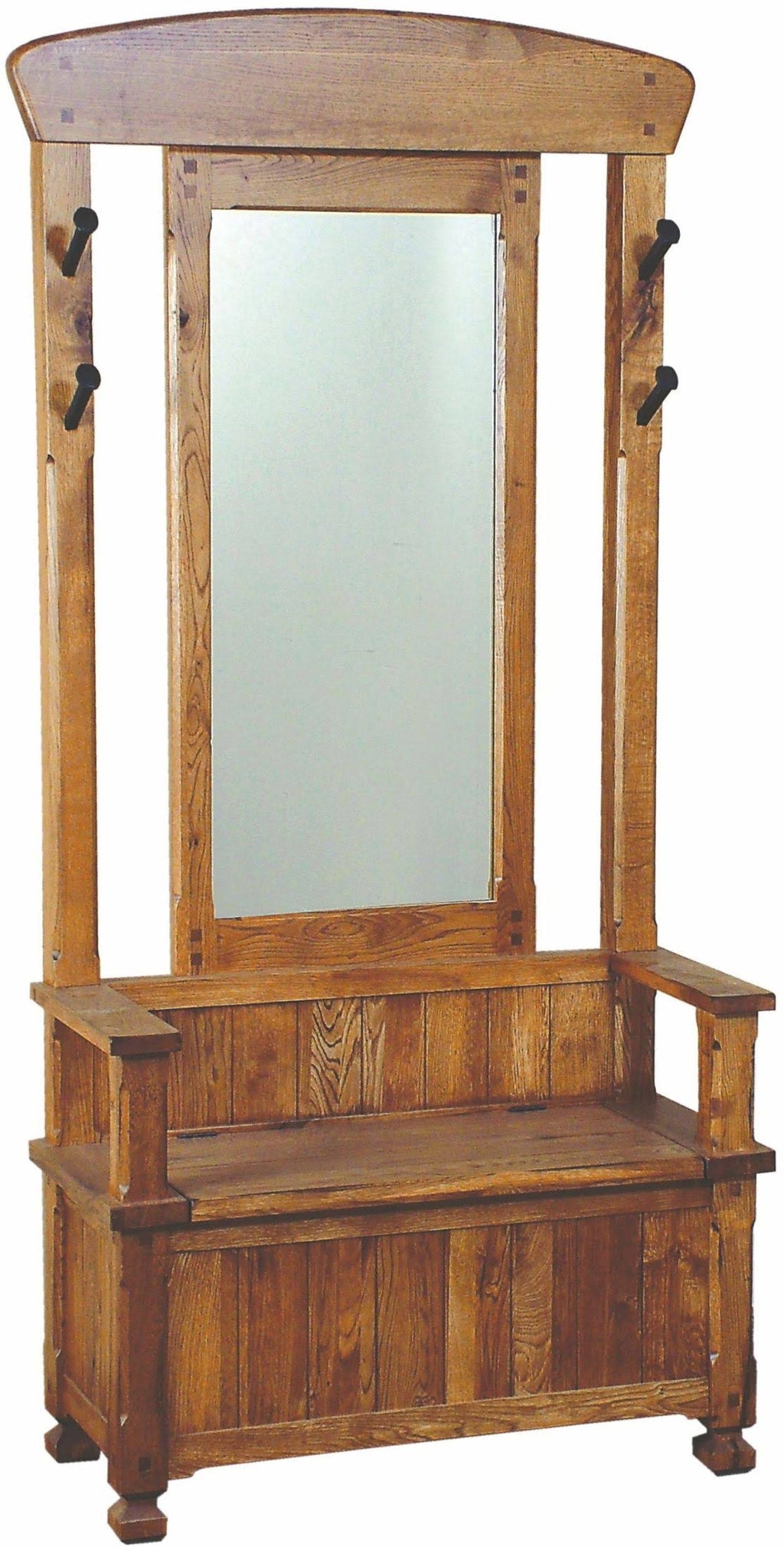 Rustic Oak Hall Tree M54720