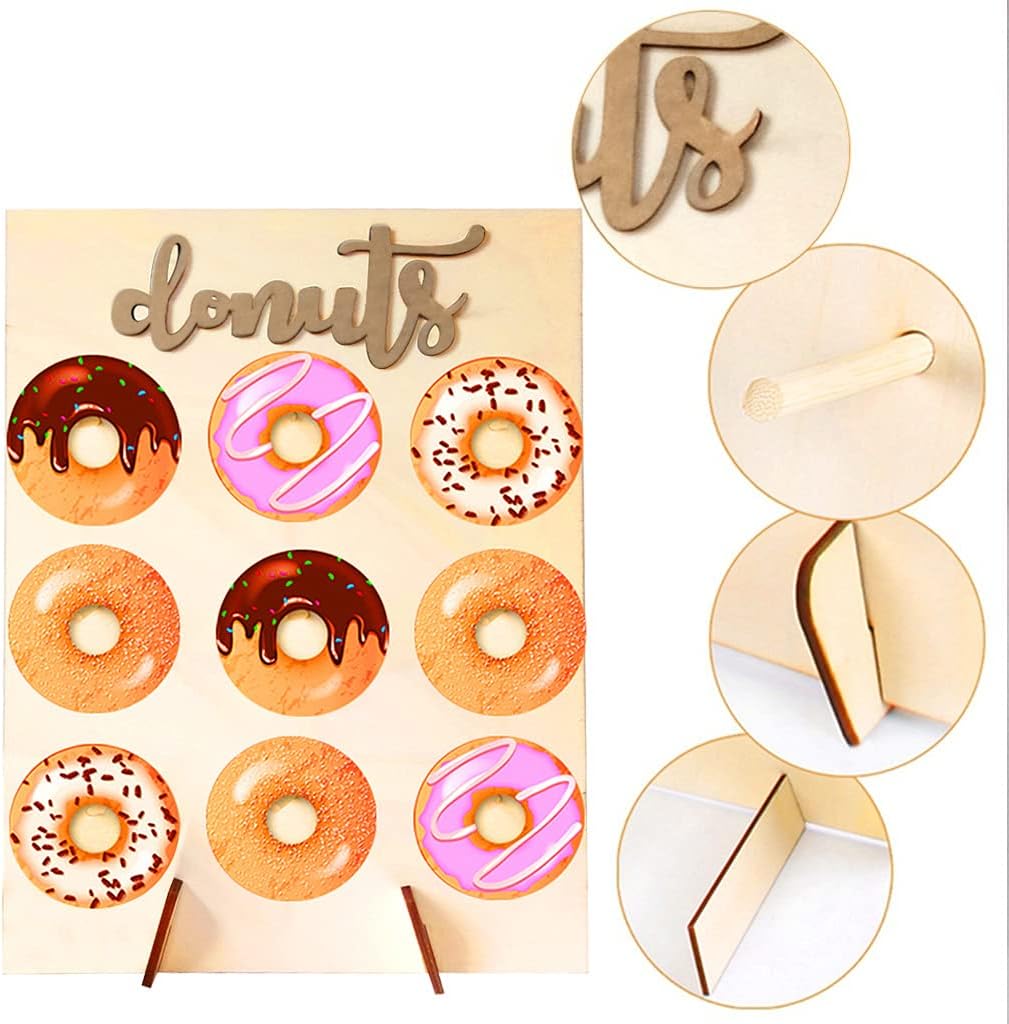 Wood Doughnuts Display Stand Q73105