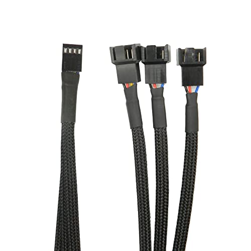 Black Sleeved 4 Pin PWM Fan Splitter Cable 10 Inches O45862