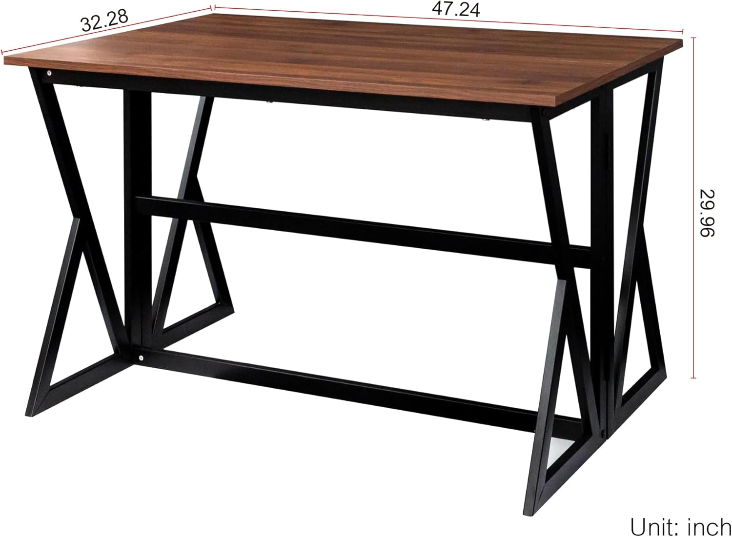Walnut Brown Wood Drop Leaf Dining Table F70612