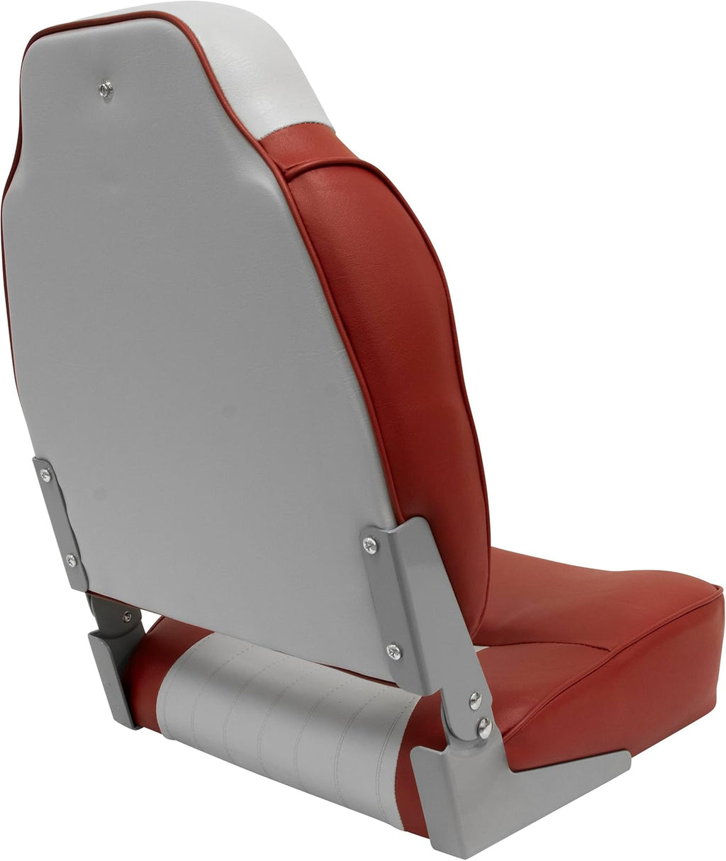 Grey/Red High Back Boat Seat A15605