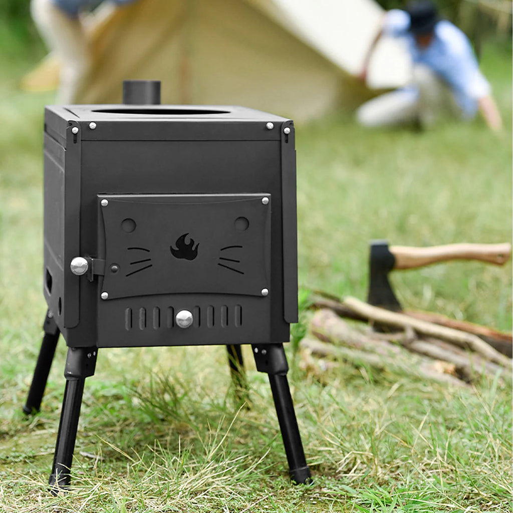Portable Foldable Wood Burning Camp Tent with Chimney W1332