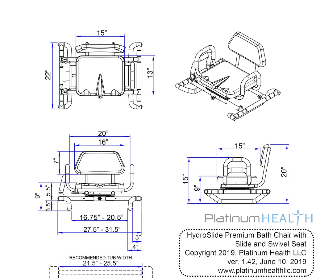 Padded Swivel Seat Bath and Shower Chair Y921