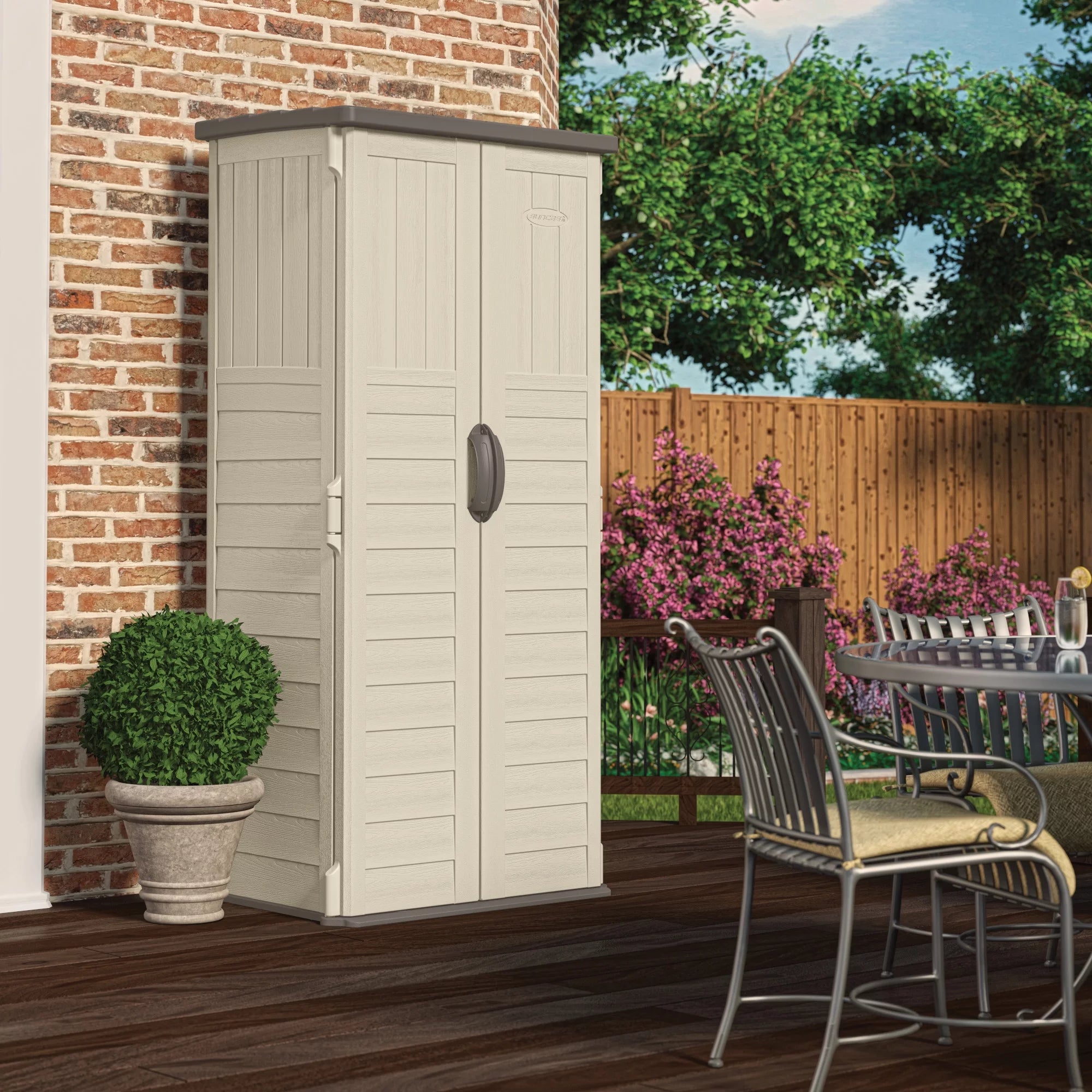 Resin Vertical Storage Shed, 22 Cubic feet D464212