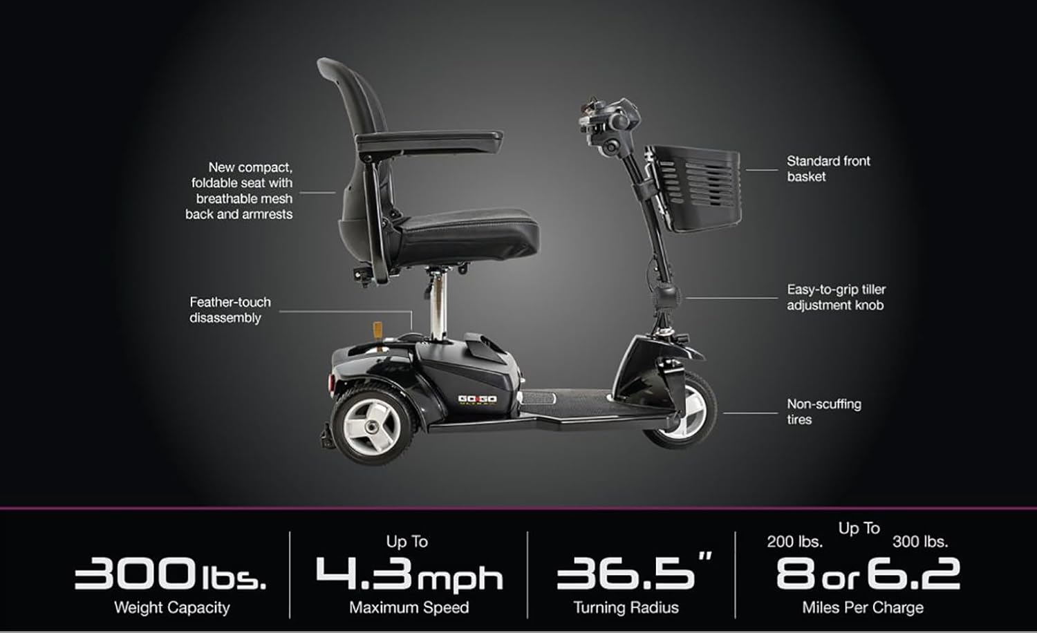 3-Wheel Mobility Scooter B648