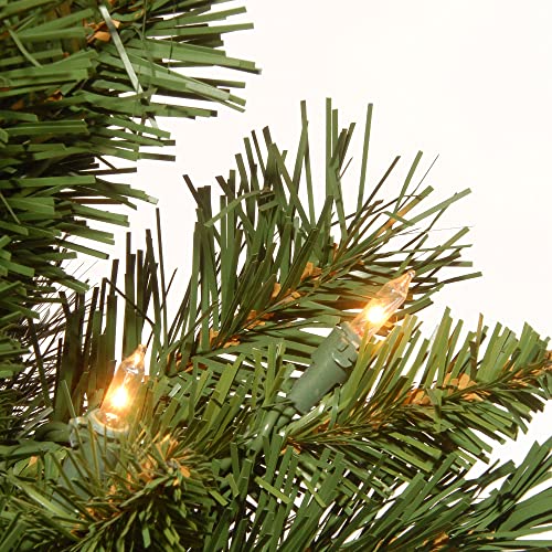 24 in Pre-Lit Artificial Christmas Tree, 35 Clear Lights, Red Cloth Base, Green W88962