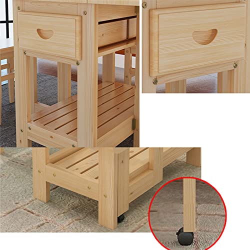 Foldable Drop Leaf Dining Table with Wheels Y16458