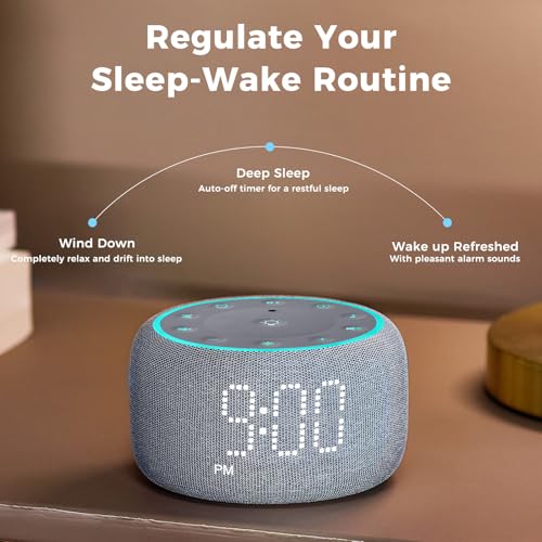 White Noise Machine Alarm Clock with Bluetooth Speaker M238