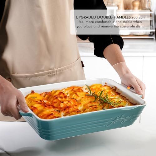 White 9x13 Ceramic Baking Dish with Handles Q269