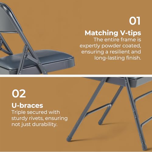 Black Vinyl Upholstered Folding Chair L8753