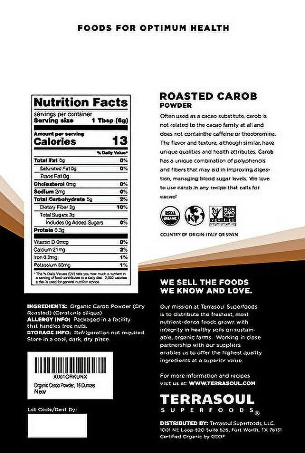 Organic Carob Powder 2 Lbs (2 Pack) R3772