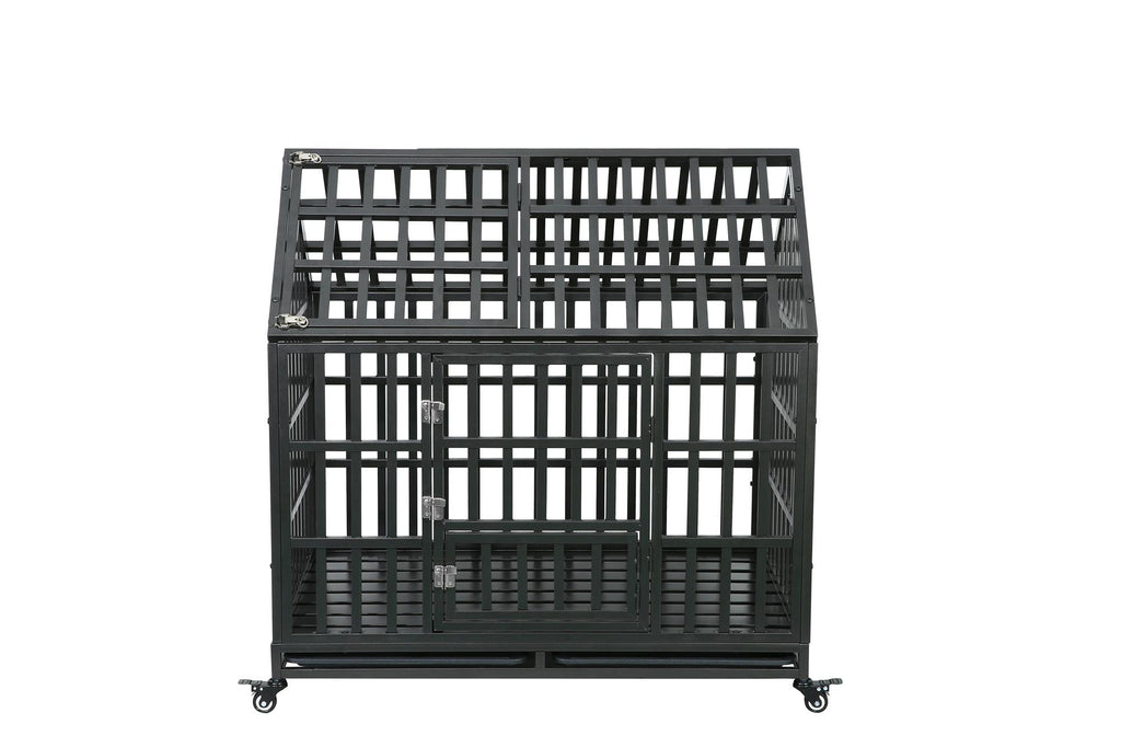 Heavy Duty Dog Cage Crate with Roof Q925971