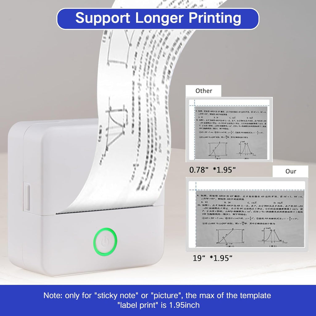 Mini Sticker Printer Label Maker Machine with Tape Portable Bluetooth Inkless Label Printer O3924