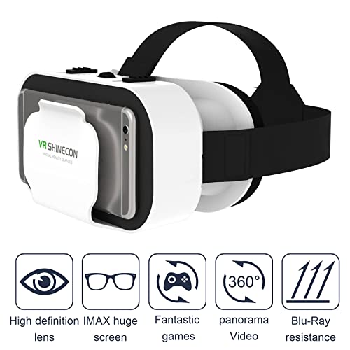 Adjustable 3D VR Glasses for Phone with Controller, Compatible 4.7-6.5 inch (Black) D665