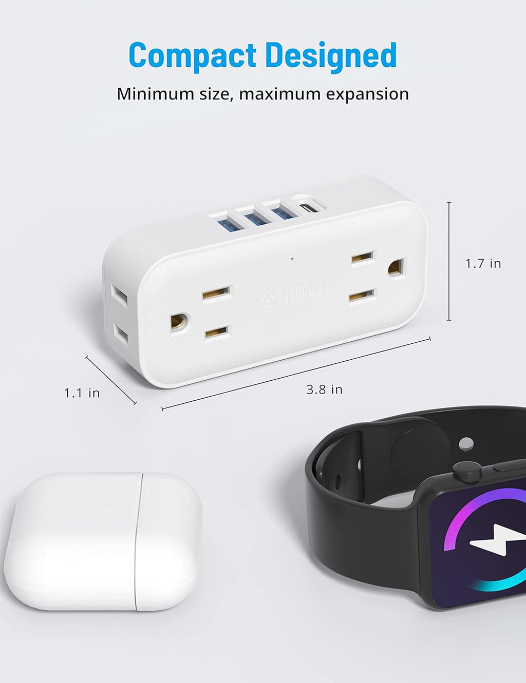 White 4 Outlet 4 USB Ports (1 USB C) Outlet Extender Q9206