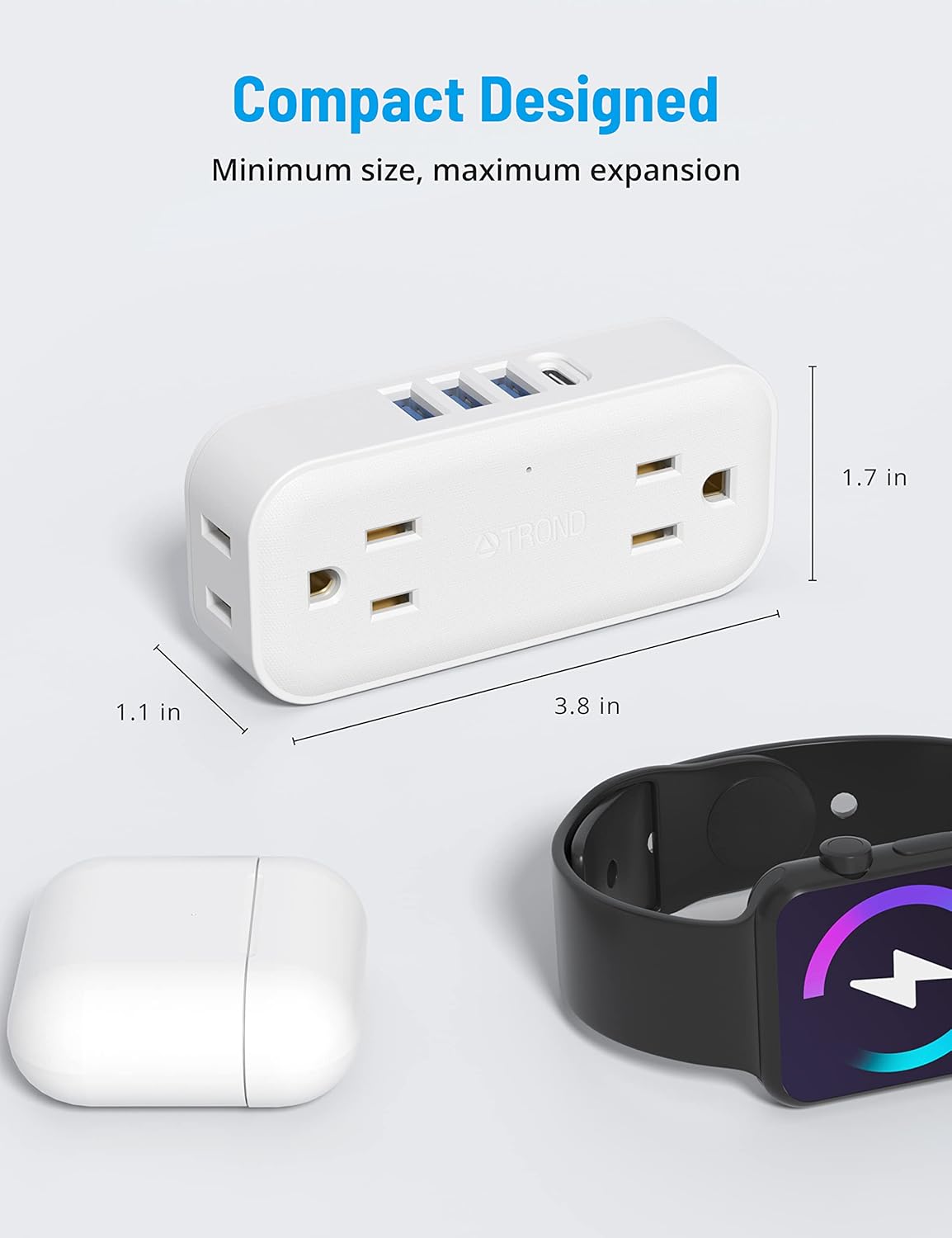 White 4 Outlet 4 USB Ports (1 USB C) Outlet Extender Q9206