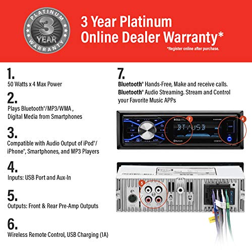 Single Din Bluetooth Car Stereo System S370105