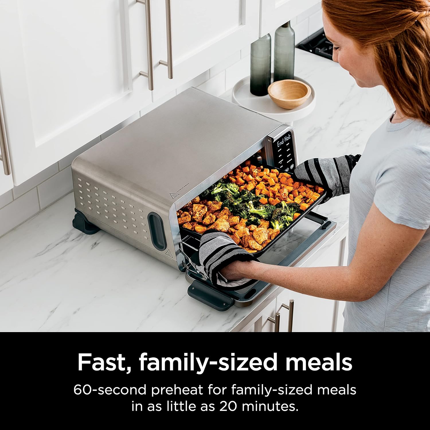 Silver 8-in-1 Air Fry Countertop Oven with Air Fry Basket V8576