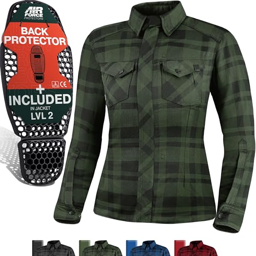 Armored Plaid Biker Flannel Jacket W100