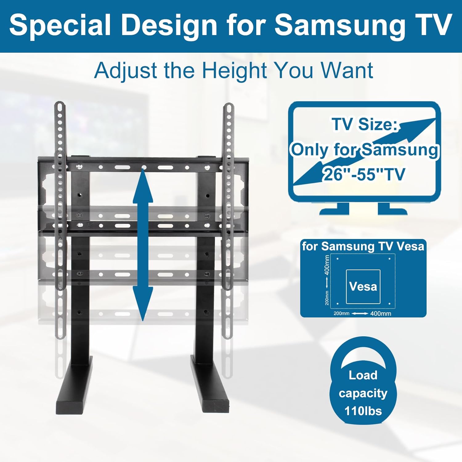 TV Stand Base Replacement with Mount Screen Top Shelf T244