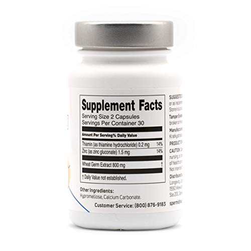 60 Capsules Plant-Based Wheat Germ Extract Supplement X64755