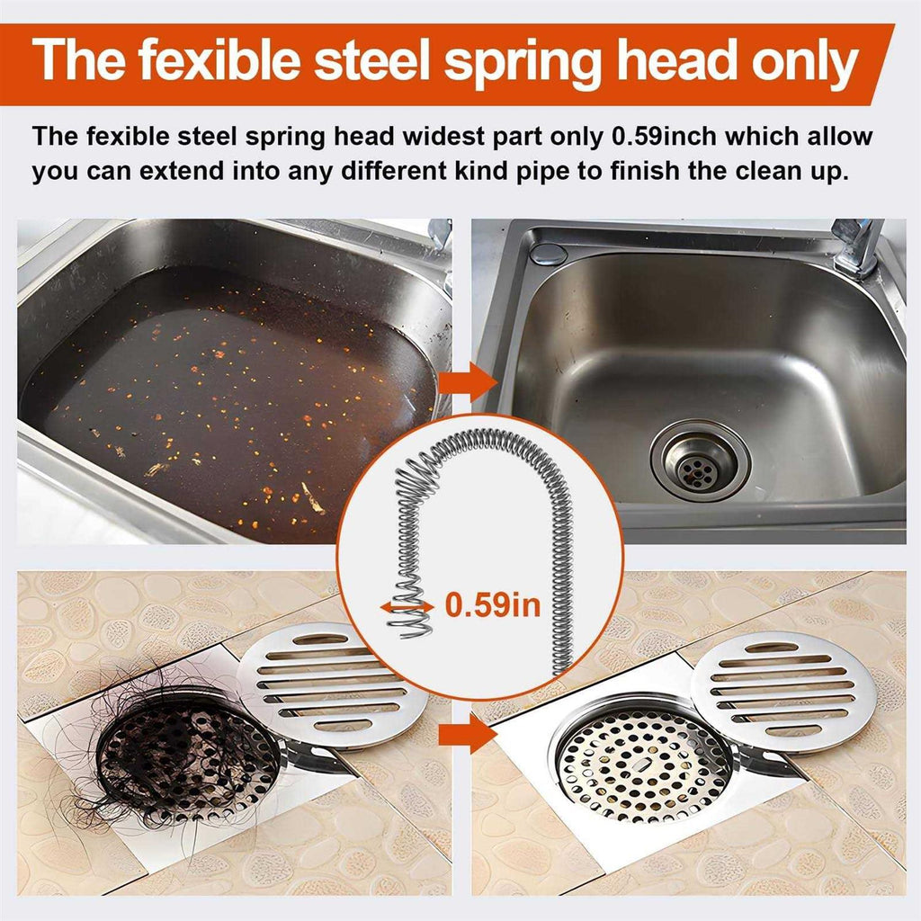Heavy Duty Flexible Steel Drum Drain Auger with Drill Adapter W509170