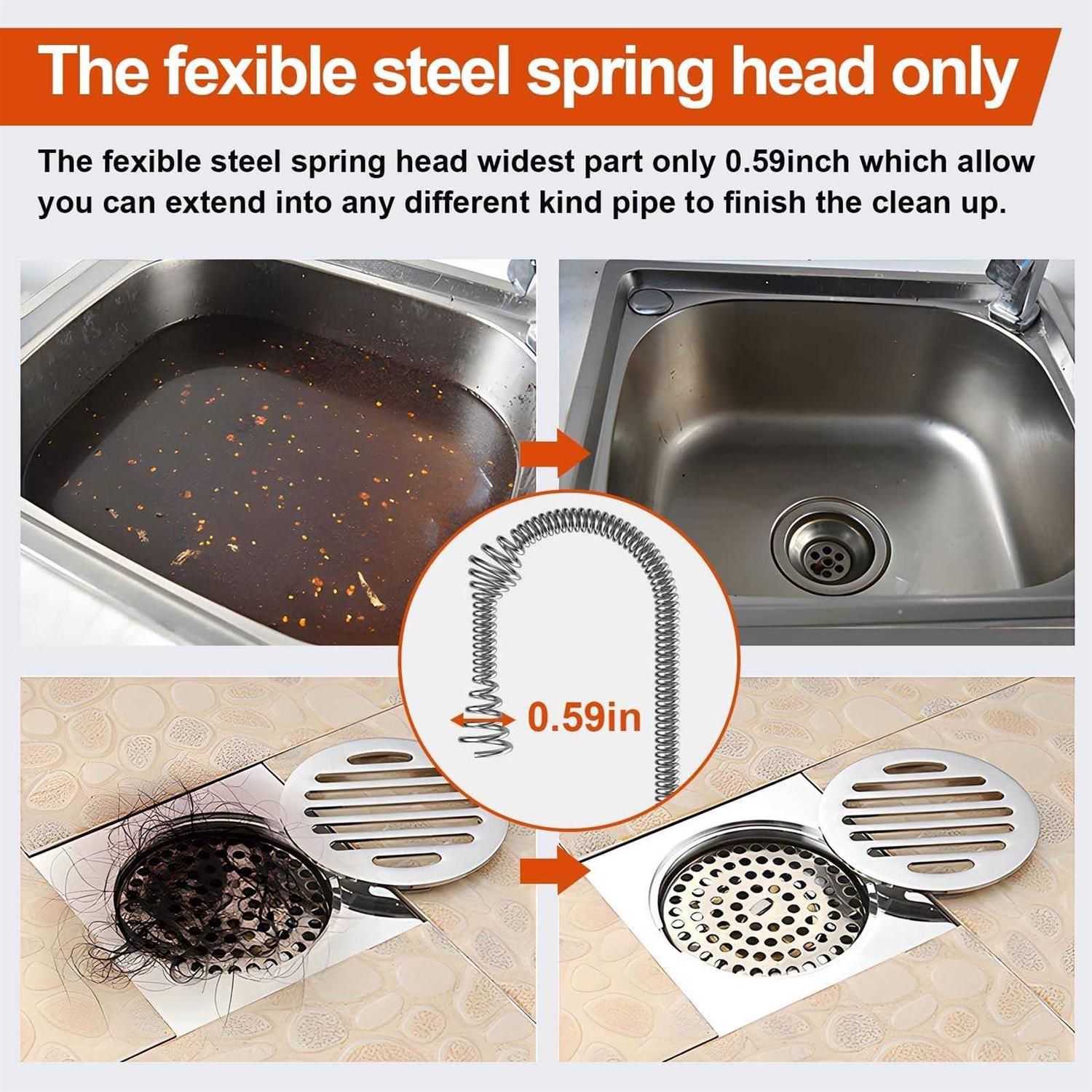 Heavy Duty Flexible Steel Drum Drain Auger with Drill Adapter W509170