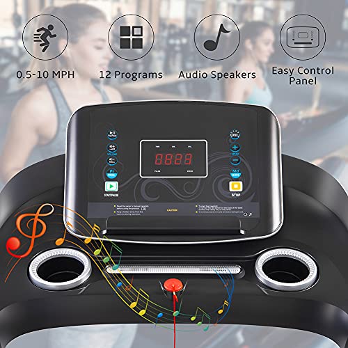 Silver Foldable Electric Treadmill with Bluetooth K7989