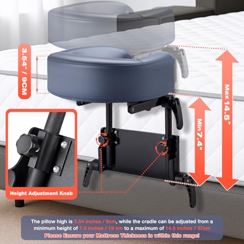 Blue Adjustable Memory Foam Mattress Top Massage Kit with Face Cushion H80191